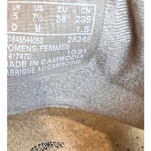 Clarks Brynn Style Flat Sandal Taupe Metallic Flip Flop Sz 7.5 Flower Embellish - Picture 6 of 7